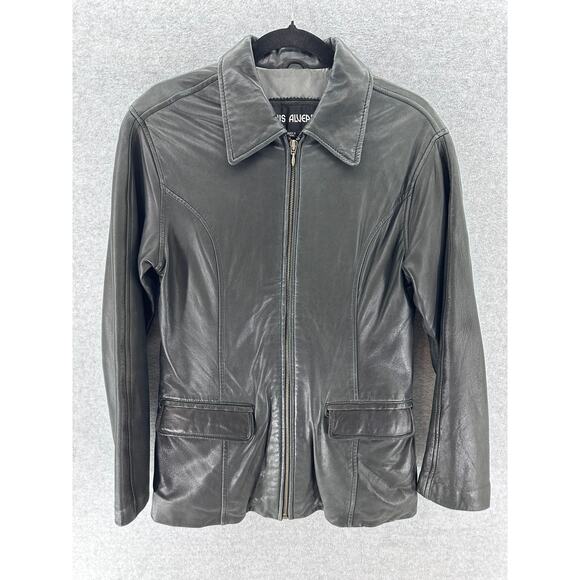 Vintage Luis Alvear Women's sz M Black Leather Zip Up Jacket Soft 90s Y2k - Picture 5 of 10